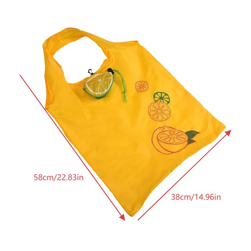 Lovely Fruit Foldable Shopping Bag Large Capacity Supermarket Folding Tote Bag Storage Pouch Reusable Eco-Friendly Bags