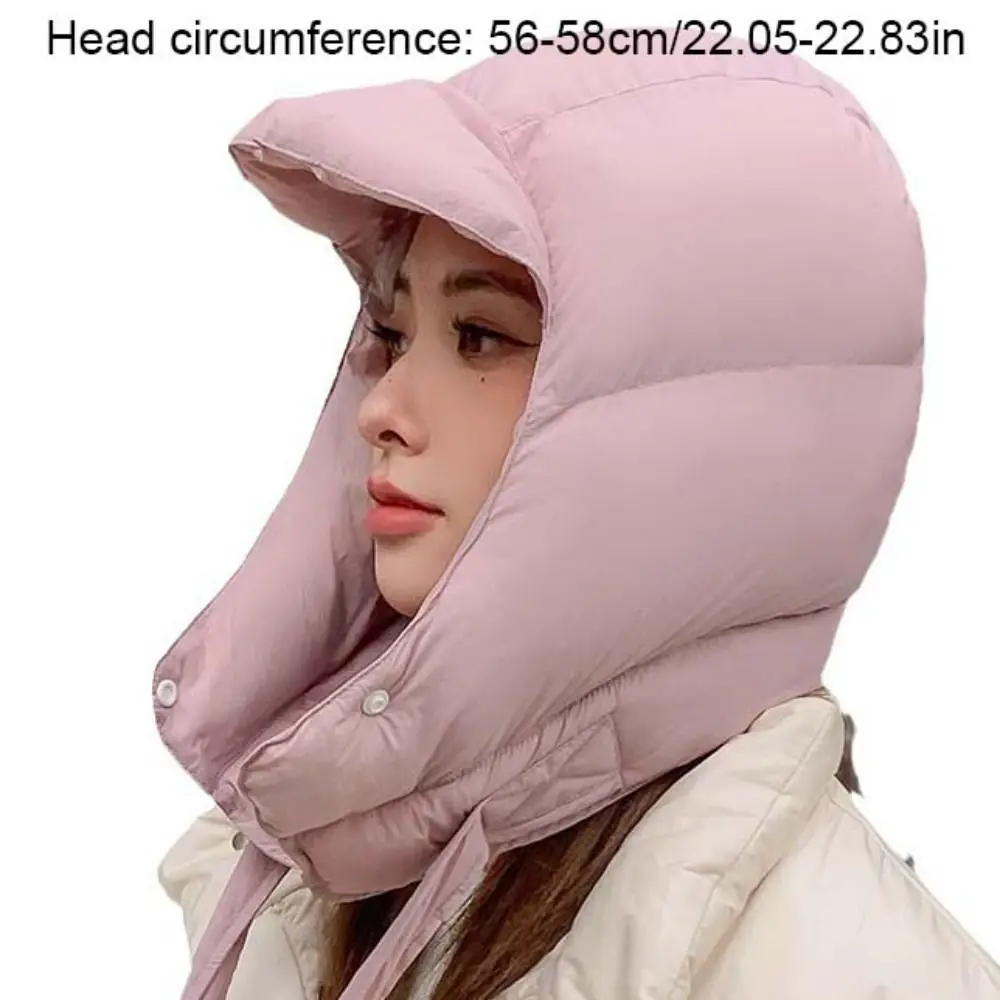 Czapka typu balaclava w stylu koreańskim Harajuku, jednolita, ocieplana, wkładana przez głowę, wiatroodporna, zapewniająca ciepło, z ochroną na uszy, męska.