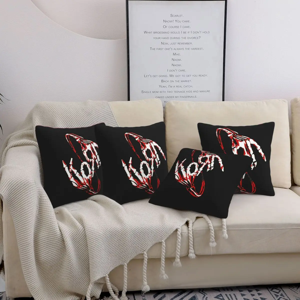 

Korn Rock Band Logo 4 шт. квадратная наволочка, удобная наволочка, наволочка для домашнего дивана, гостиной