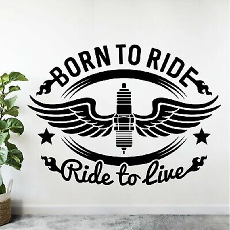 Born to Ride Ride Motor Bike Decal, Wall Art Sticker, Travel, Home