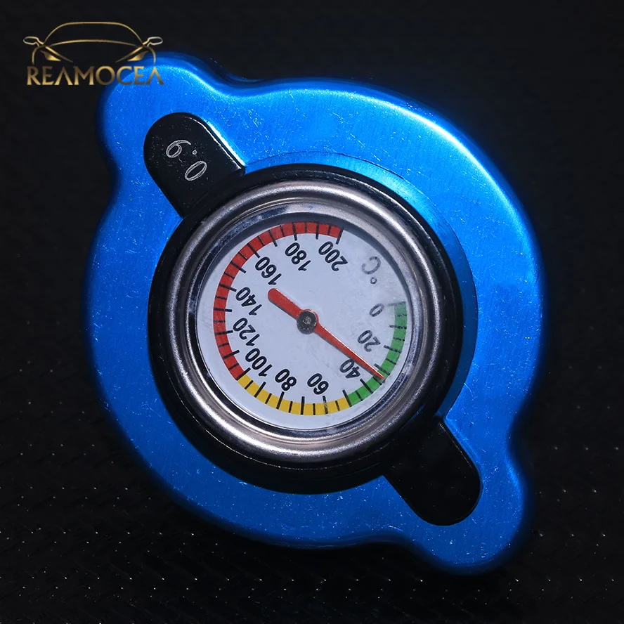 Reamocea Racing 0.9 BAR Water Tank Thermost Radiator Cap COVER With Water Temp Gauge For Excavator Truck Accessories