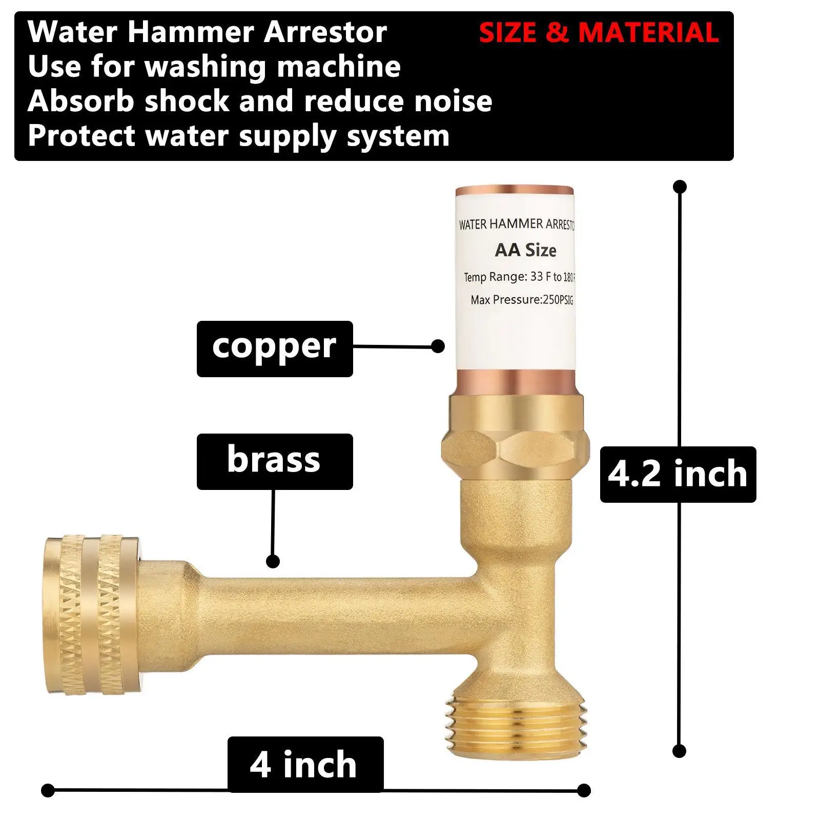 غسالة مطرقة المياه مانع زاوية المطرقة مانع لغسالة الغسيل إصلاح المنزل نظام المياه المنزلية #6