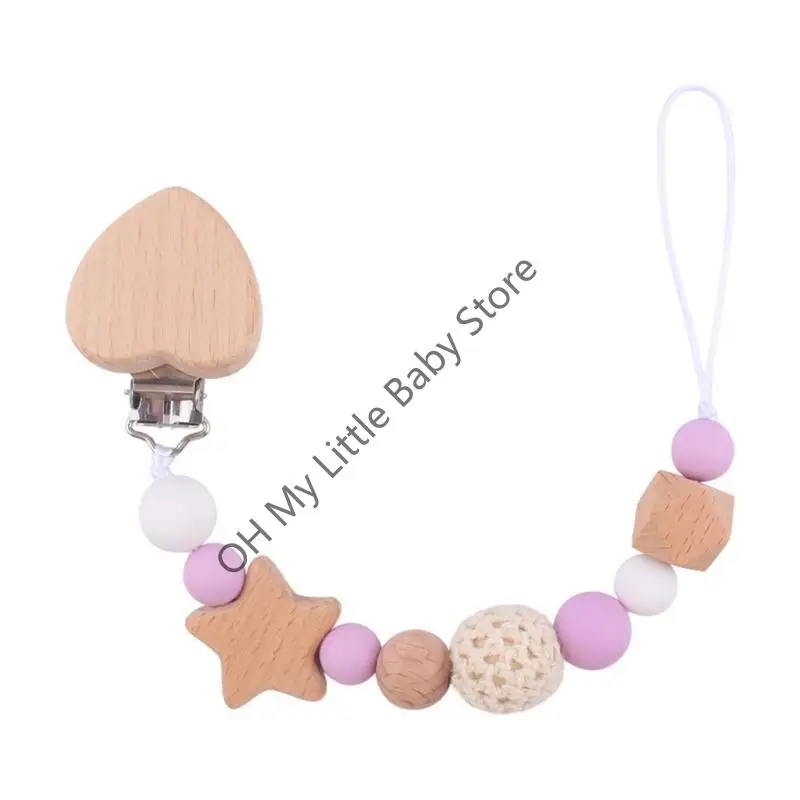 

M76C Silicone Pacifier Holder Strap Infant Soother Toy Anti-drop Dummy Nipple Clip