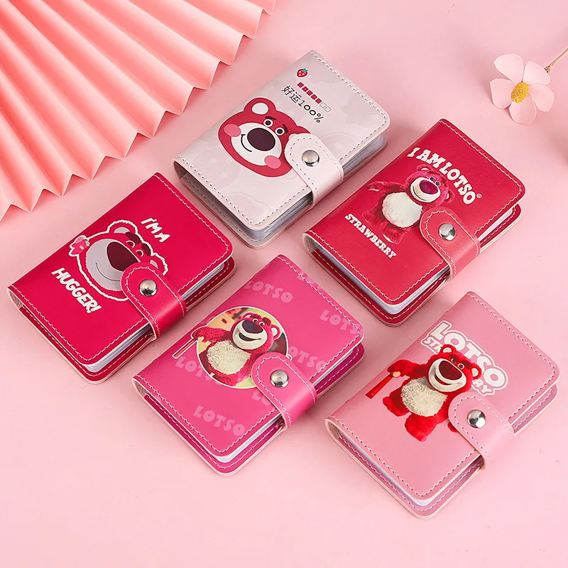 

Anti-Theft ID Credit Card Holder Cute Red Bear Women's 20 Bits Cards PU Leather Pocket Case Purse Wallet For Women Men