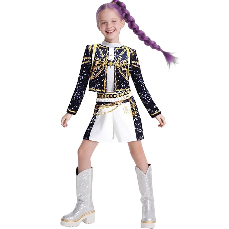 Disfraz de Kpop Demon Hunter para niños y niñas, conjunto de disfraz de Rumi Zoey Mira, ropa para el escenario, regalo de fiesta de Halloween