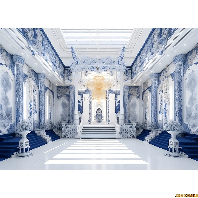 Retro Palace Castle Theme Photography Backdrops Props Vintage Theater Opera European Style Church Photo Studio Background ET-10