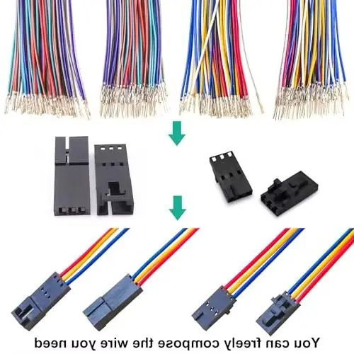 

Dupont 2.5mm Lock Connector Kit 2-10 Pin Male & Female Single Row Housing with Pre-Crimped Wires for DIY Electronics Projects