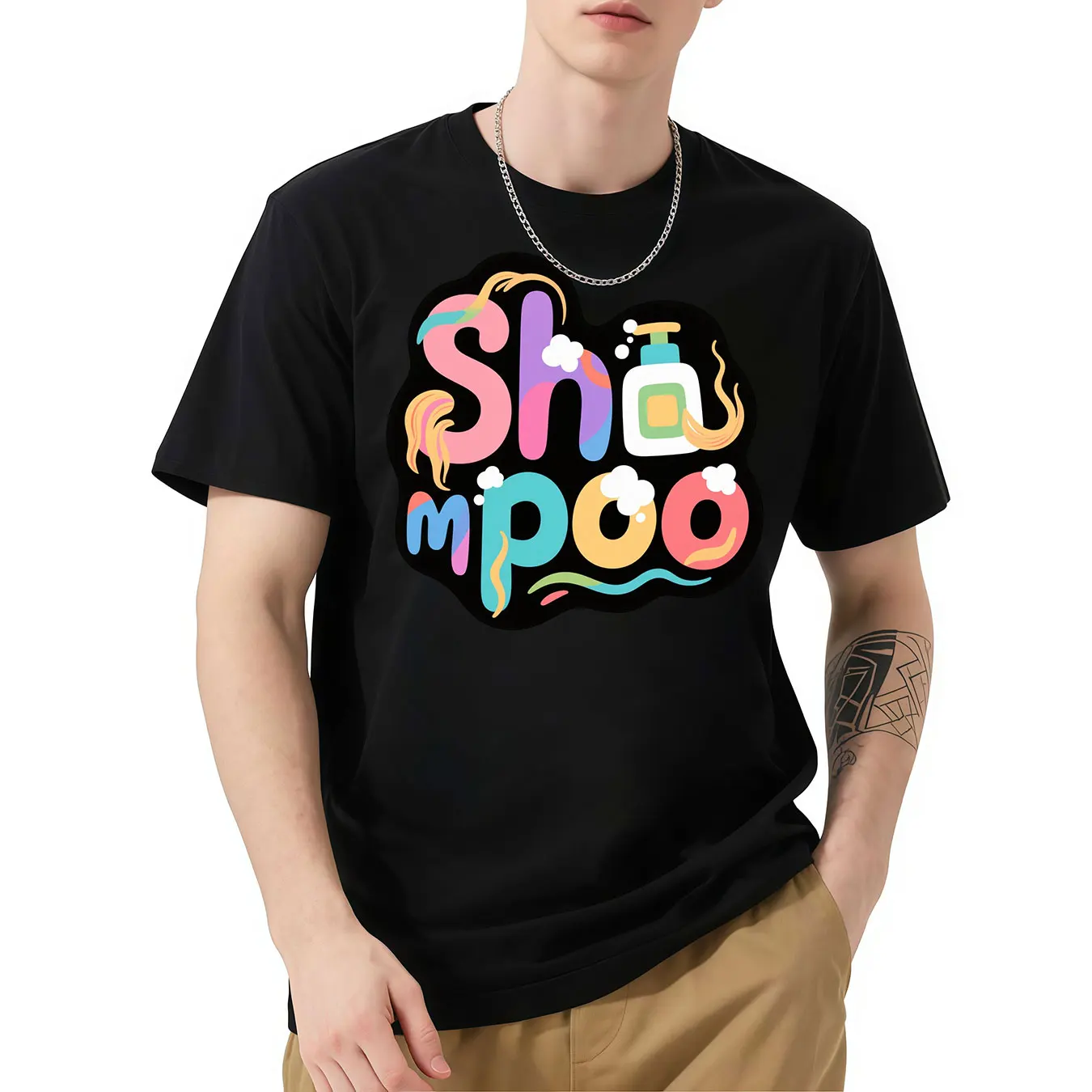 

Shampoo Printing T-Shirt Women Cotton Crewneck T Shirts Summer Loose Clothes Multicolor Short Sleeve