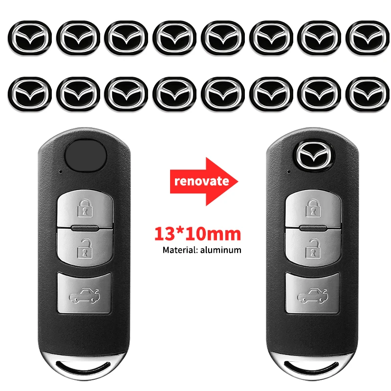 13MM Remote Car Key Stickers Emblem Logo Accessories Car Goods For Mazda 3 6 CX-3 CX-5 CX-8 MX-30 MX-5 BT-50 ATENZA ATENZA R360