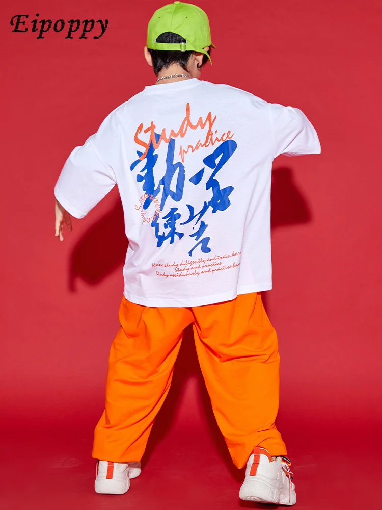 بدلة الجاز للأطفال بأكمام قصيرة ، ملابس الهيب هوب العصرية ، أزياء الأولاد الوطنية