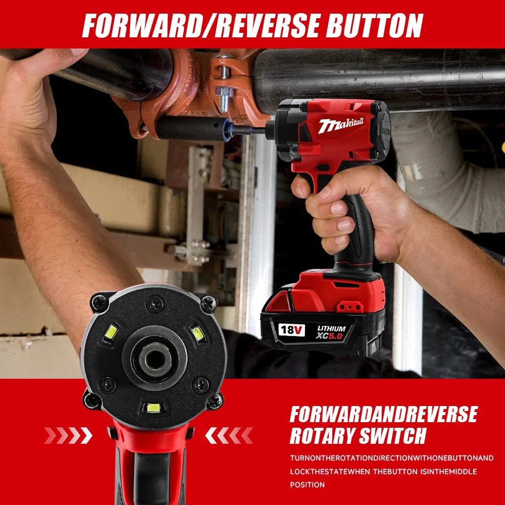 multi-fit impact driver long life strong driving force easy to control 20v rechargeable power tool for Milwaukee battery pin image 3