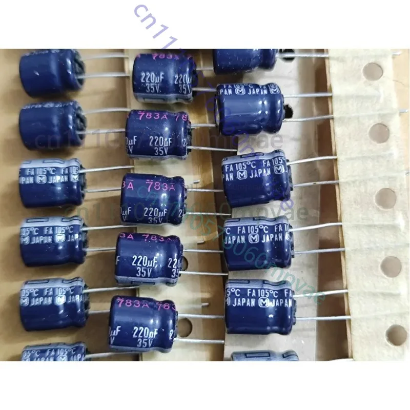 30-個日本製-35v-220uf-fa-シルバー-10x12mm-プリントフィーバーデカップリング電解コンデンサーオーディオコンデンサー