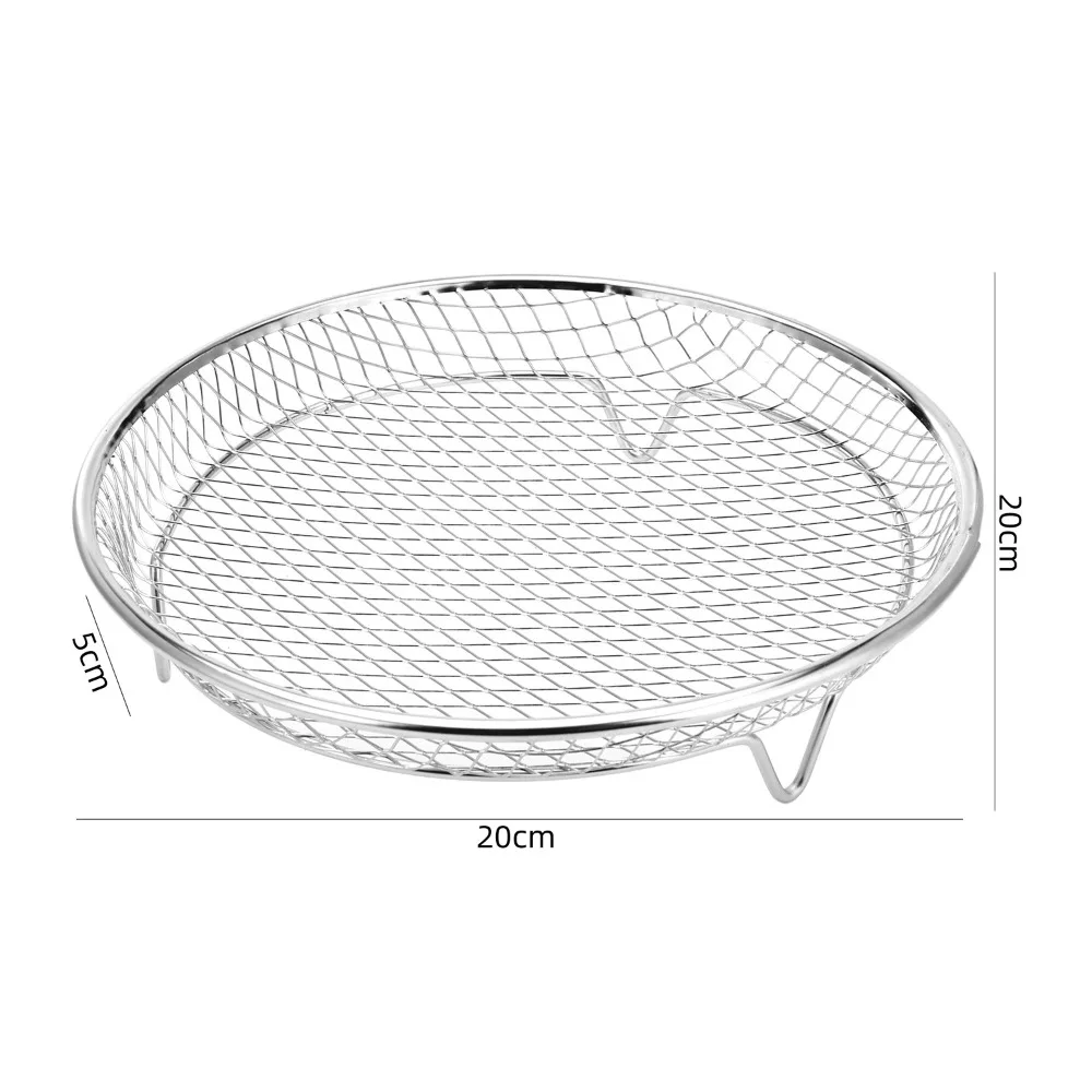 1Pc Air Friteuse Rek Stapelbaar Grillrek Roestvrijstalen Grillmand Non-stick Airfryer Lade Draadrek Mand Keukengadgets