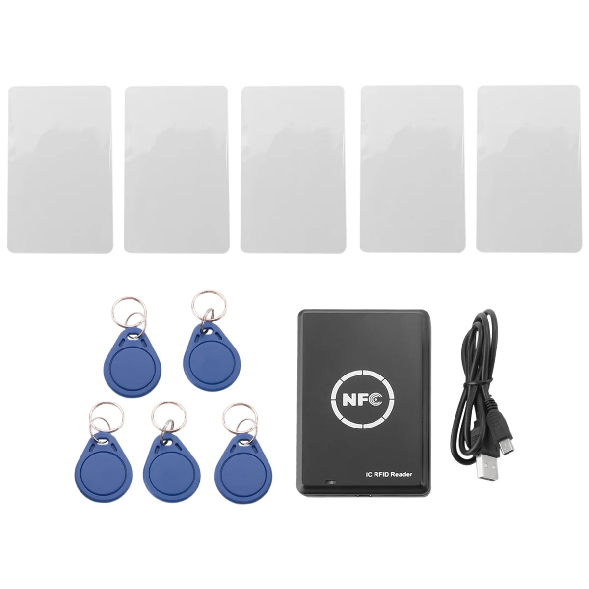 FZFZ RFID 복사기 복사기 Keyfob NFC 스마트 카드 리더기 13.56MHz 암호화 프로그래머 USB UID EM4305 카드 태그 복사