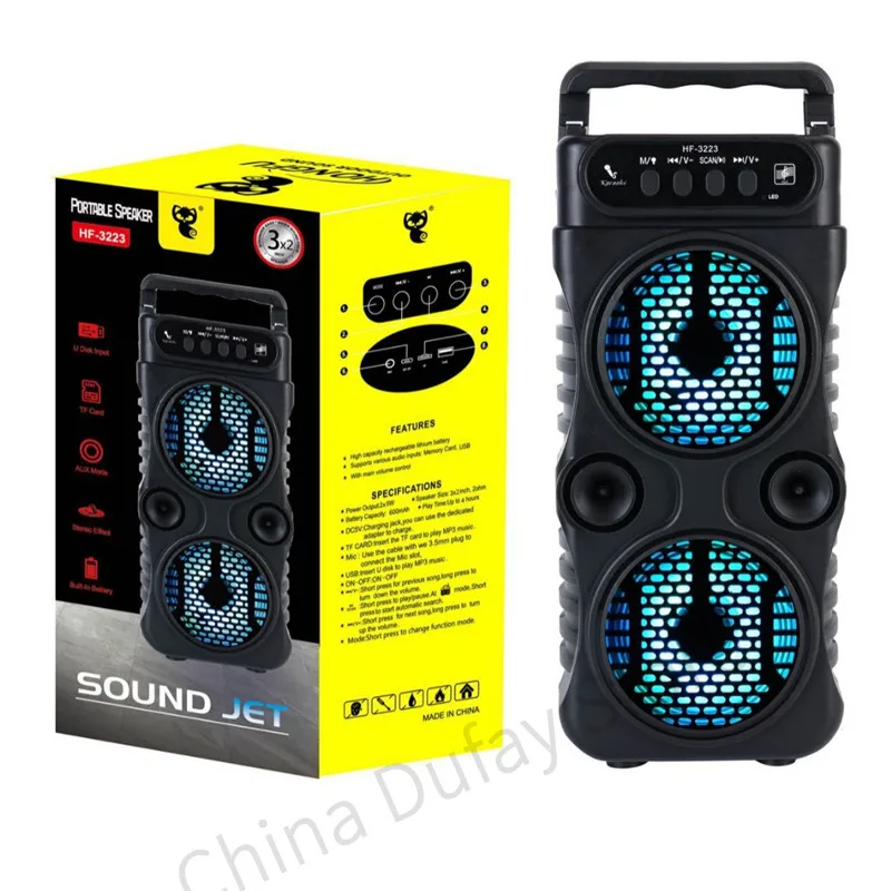 RGB Luminescence Karaoke Machine Bluetooth Speaker Caixa De Som Music Center Square Dance Soundbar Small Portable Speaker