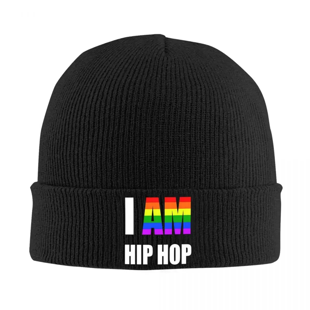 I AM REAL HIP-HOP Beanie Hats Y2K Cool Caps Men Women Kpop Skullies Beanies Autumn Winter Pattern Warm Soft Beanie Hat