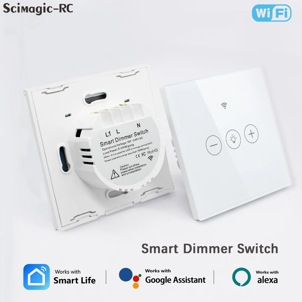 

Умный диммерный светильник Tuya WiFi, настенный сенсорный выключатель EU, управление через приложение Smart Life, дистанционное и голосовое управление, совместим с Alexa и Google