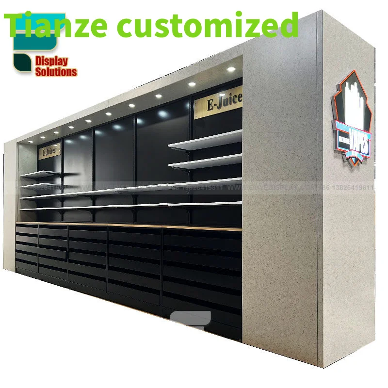 

(customized)Design And Manufacture MDF Shop Display Furniture Smoke Shop Showcase Display Rack