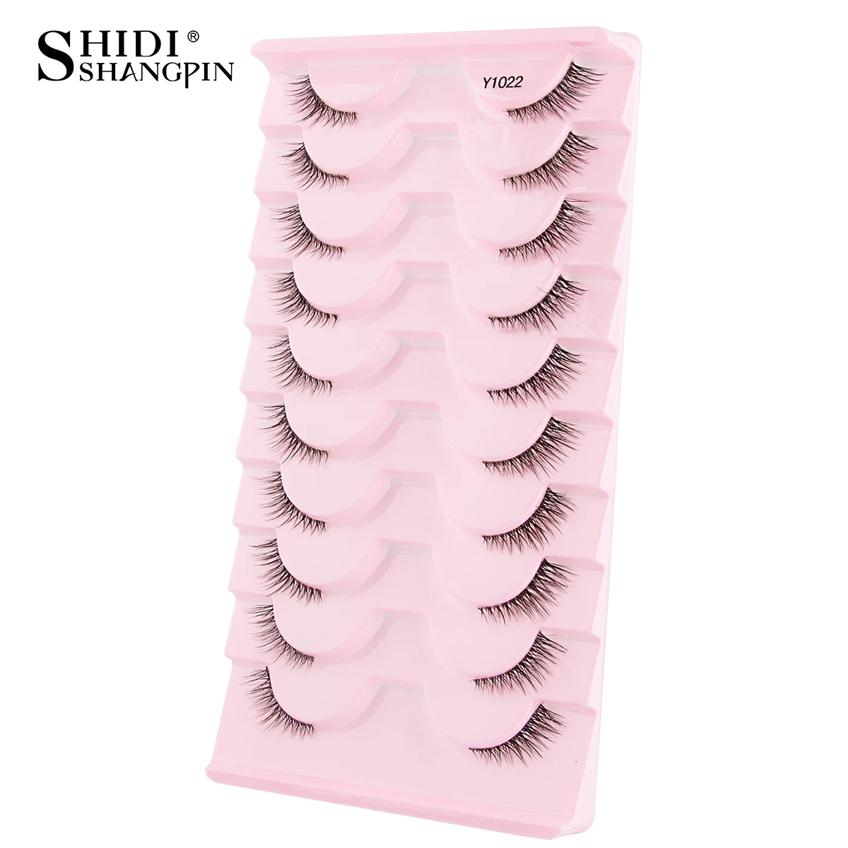 5/10 ペアハーフまつげナチュラルロング 3D ミンク偽まつげ翼ふわふわキャットアイまつげエクステンションクリアボンドメイク