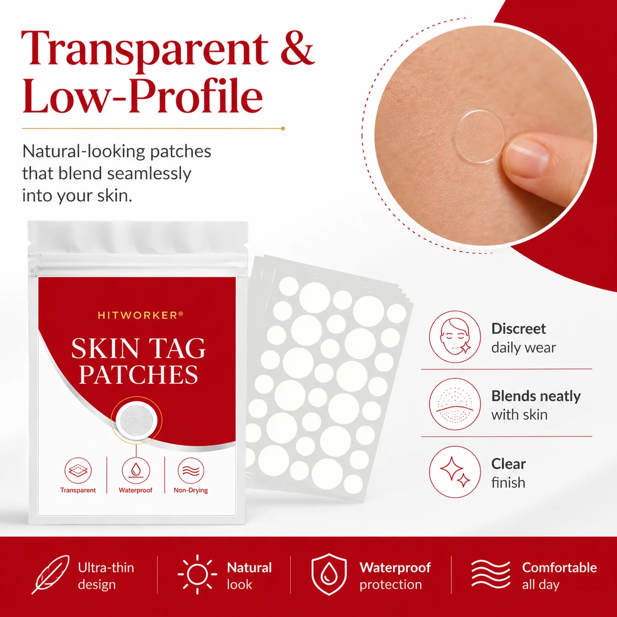 180pcs Skin Tag Patches, Trans - Skincare China recension och pris