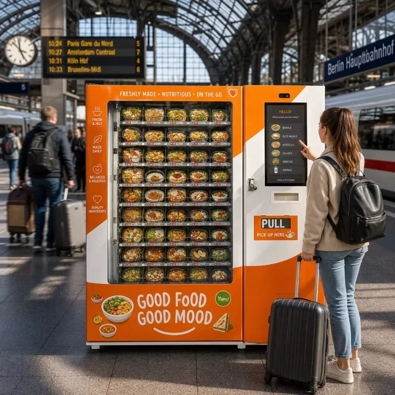 FL OEM High Quality 22 Inch Touch Screen LED Display Vending Machine Microwave Hot Food Vending Machine Sale for Office Use