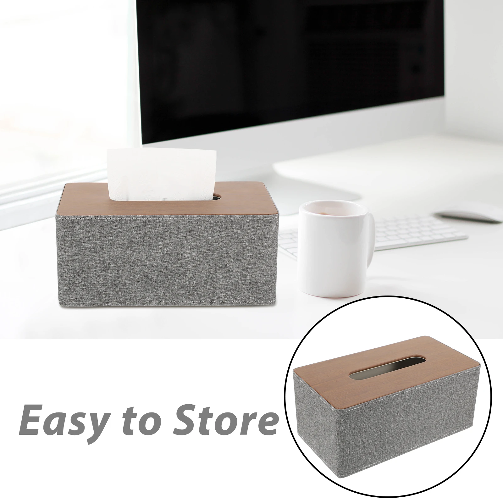 

Tissue Box Storage Cases H Towels Cover Napkin Household Boxes Container Tissue Holder Paper Towel Dispenser PU Fabric