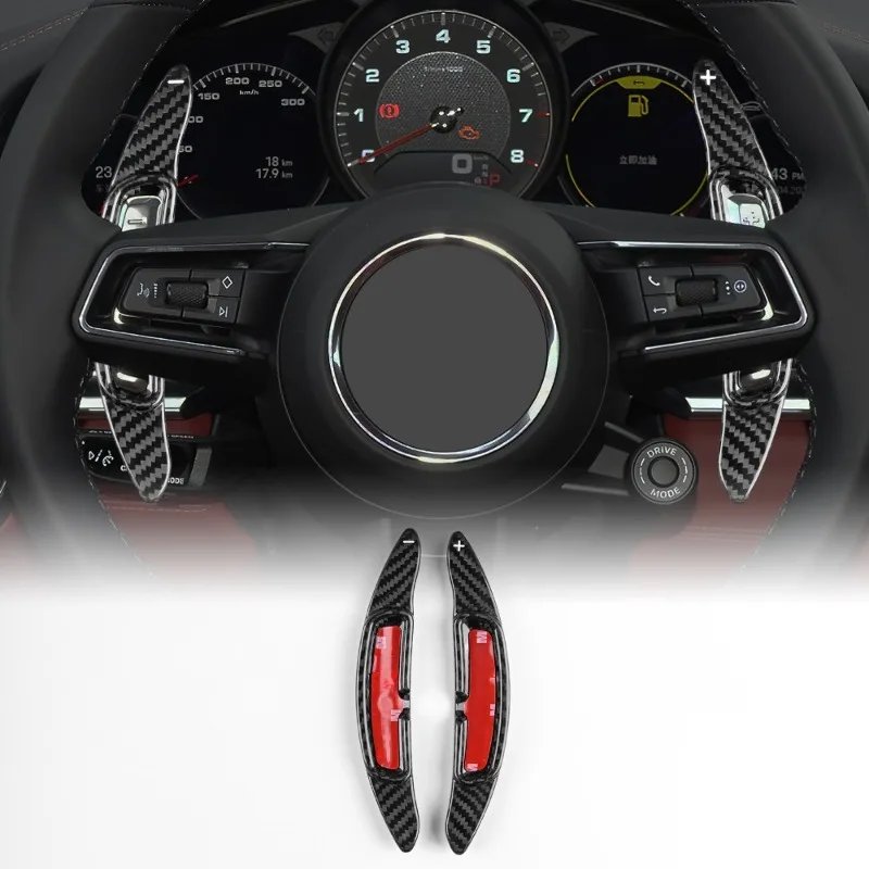 

Fit For Porsche Taycan Panamera Macan 911 992 2021-2025 Real Carbon Fiber Car Steering Wheel Shift Paddle Shifter Extend