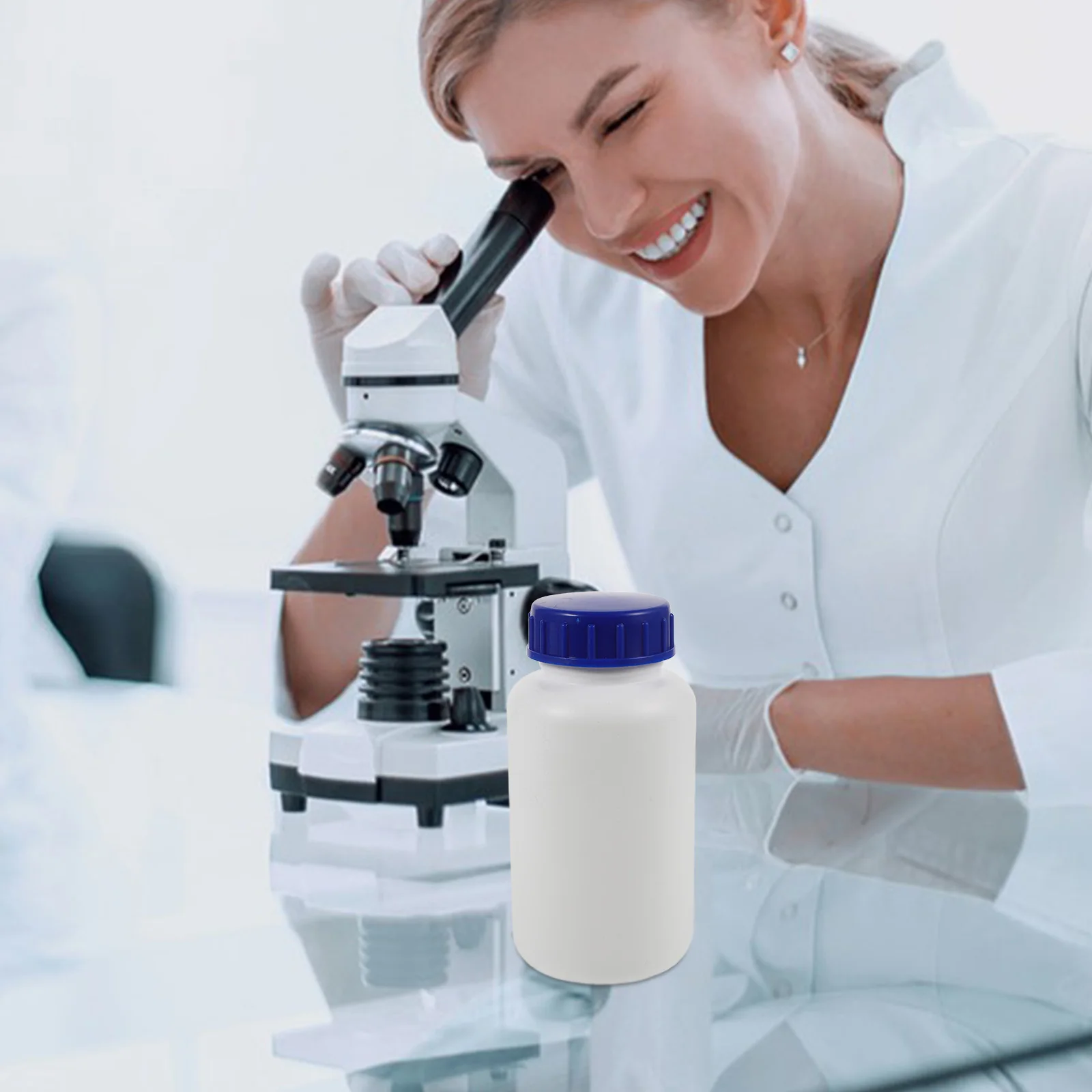 

3 Pcs 500ml White HDPE Thickened Lab Chemical Storage Sample Containers Reagent Bottles with Blue Cap for Laboratory Use