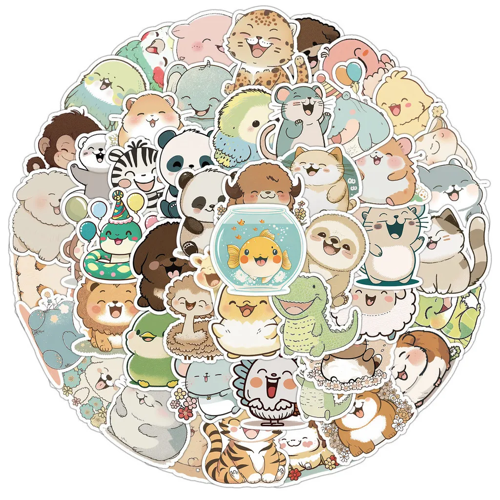 50PCS Happy Smiling Face Kleine Tier Wasserdichte Graffiti Aufkleber für Helm Fahrrad Hand Konto BulingBulingStickers Store
