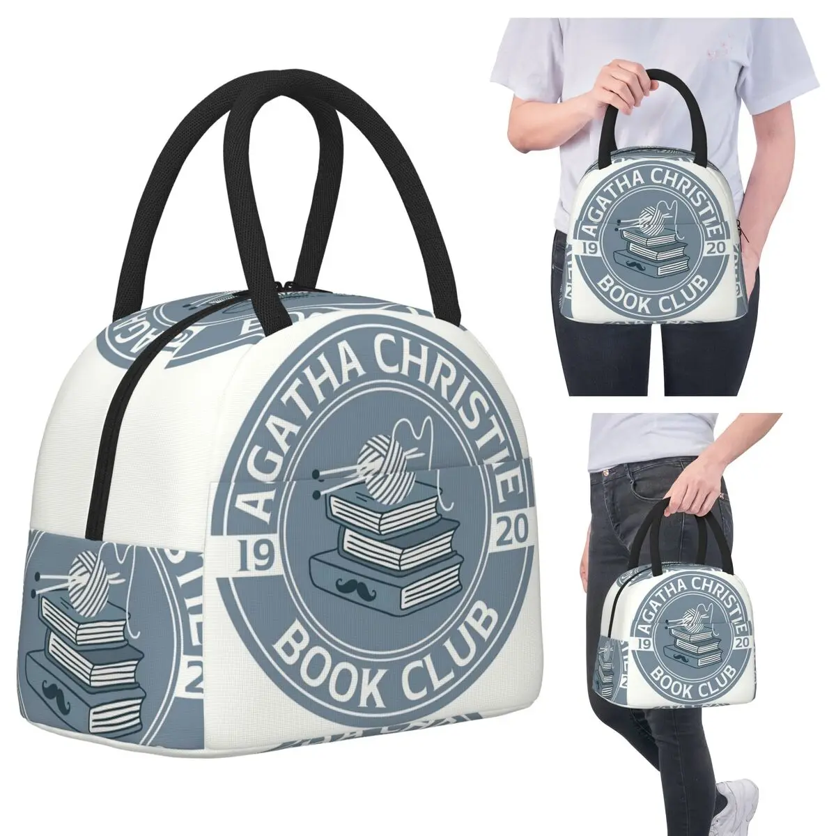 

Agatha Christie Book Club Insulated Lunch Bag for Kids School Cooler Thermal Food Box Tote Leakproof Lunch Boxes Container