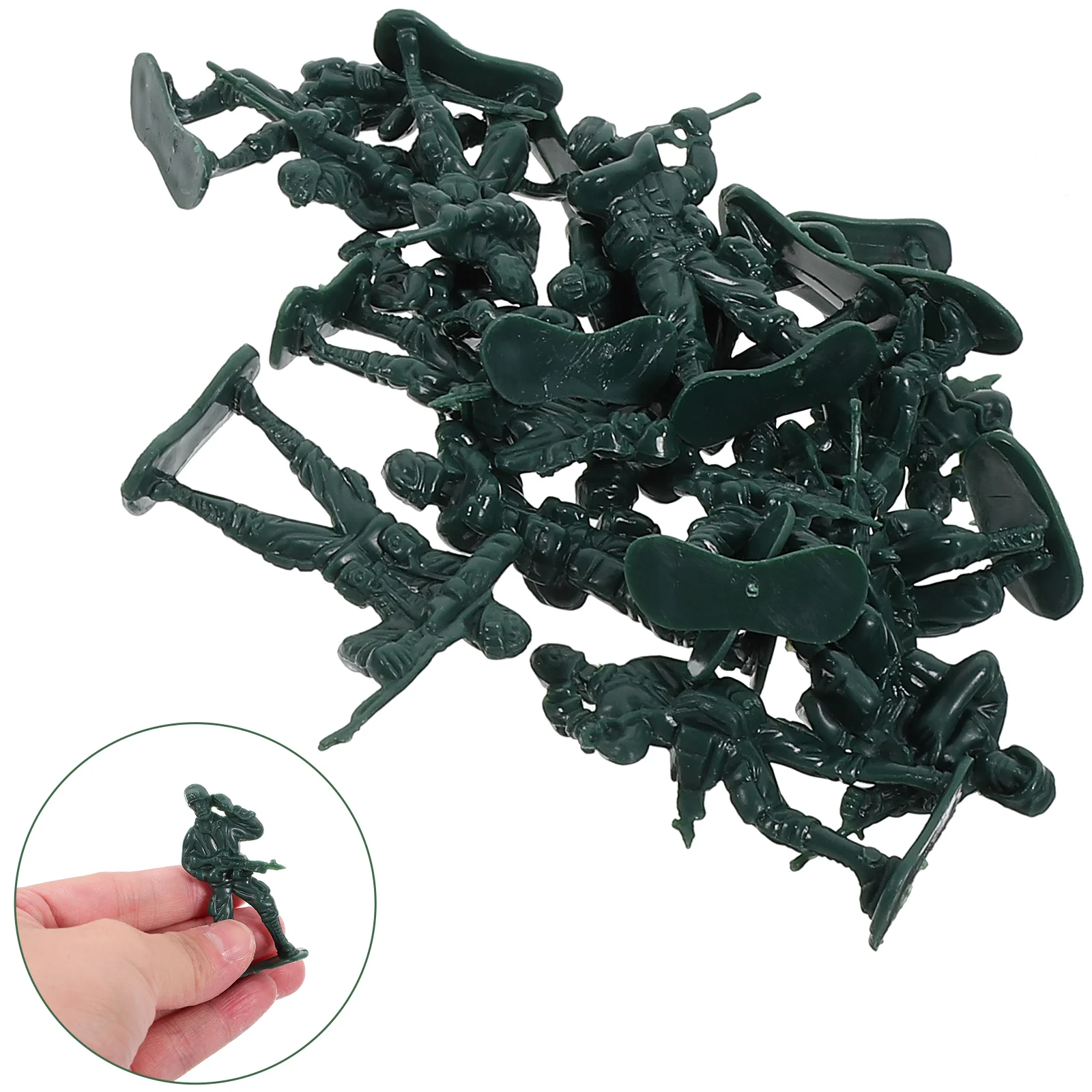 100 pezzi Action Figures Toys Army Men Burattino Figurine in miniatura in ABS verde