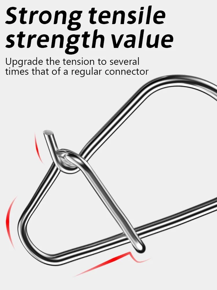 Lot de 100 leurres en acier inoxydable pour la pêche en eau salée, appâts rapides, connecteurs