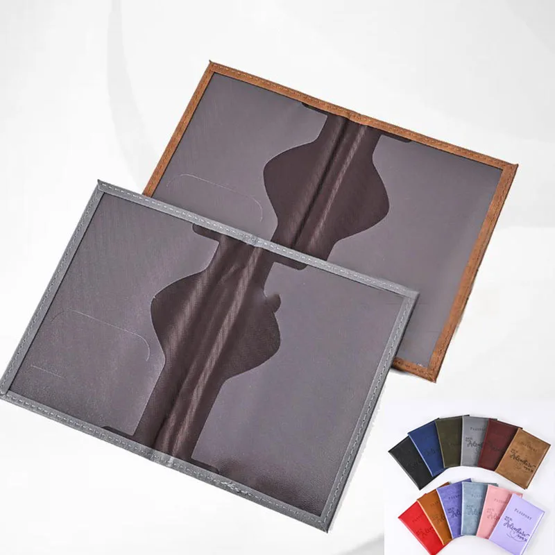 

Men Women Travel Ticket Passport Protective Cover ID Card Holder New Solid Color Discoloration PU Leather Passport Holder Case