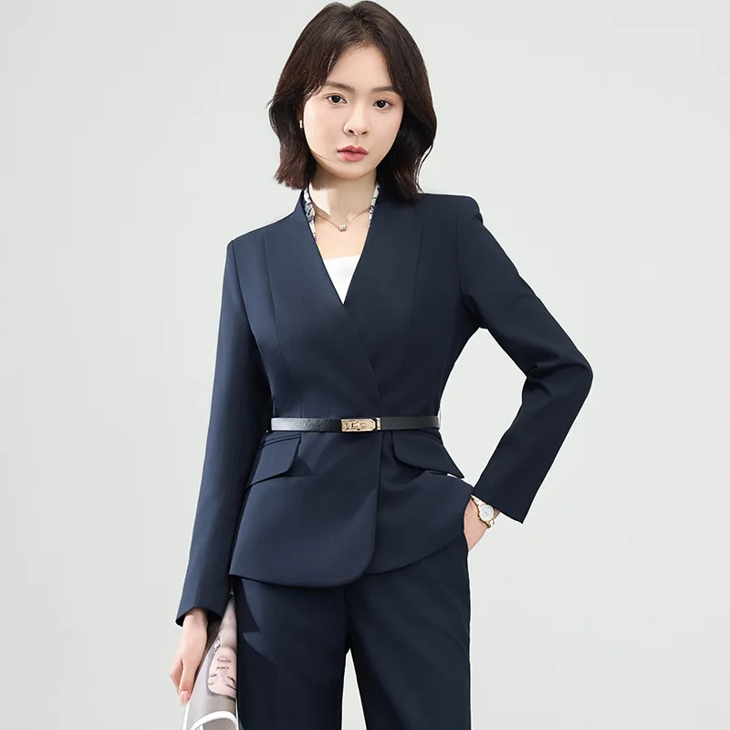 Professionelles Anzugset für Damen, Langarm, Herbstsaison, Hotelmanager, Arbeitskleidung für die Rezeption, eleganter High-End-Verkaufsabteilung