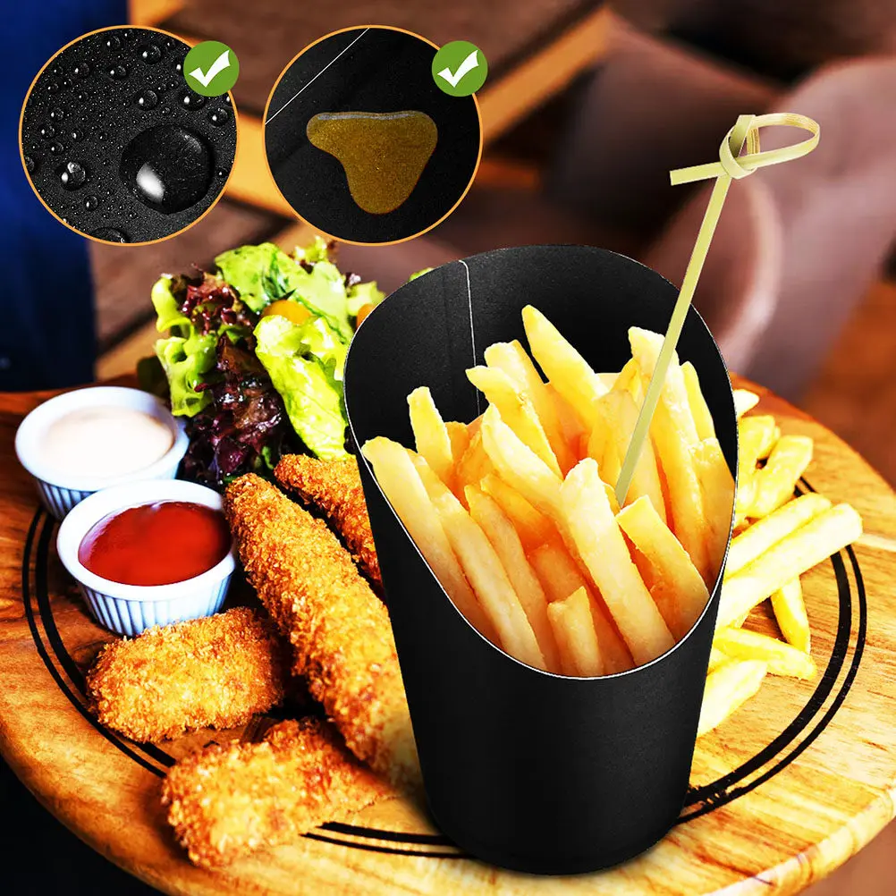 50Pcs French Fries Holder Cups Paper Disposable Snack Containers Multiuse Food Trays Party Candy Bags Charcuterie Cups view 3