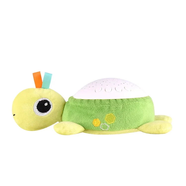 [Funny] Five-pointed star tortoise projecting lamp Starry sky projection doll soothing plush toddler toys birthday gift for kids