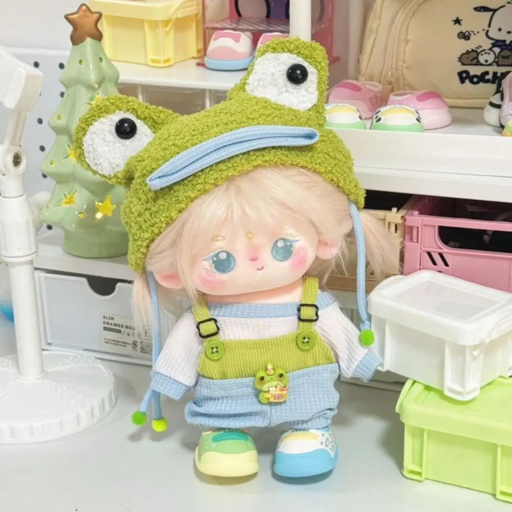 

DIY Dress Up 20cm Dolls Clothing Set Head Cover Onesuit Doll Winter Outfit Plush Toy Trendy Star Doll Clothes Doll Accessories