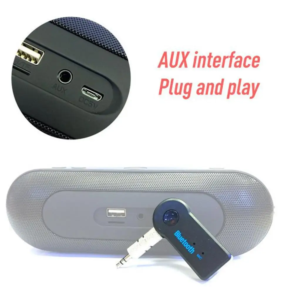 2 In 1 Wireless Bluetooth-compatible Music Audio 4.0 Receiver 3.5mm Auto A2DP Headphone AUX Adapter Connector Mic Handfree Car