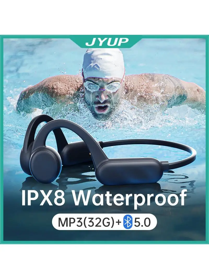 Draadloze oortelefoons voor shokz open sporten met beengeleiding Bluetooth IPX8 waterdichte hoofdtelefoon met 32G RAM Mp3 muziekheadset - afbeelding 2