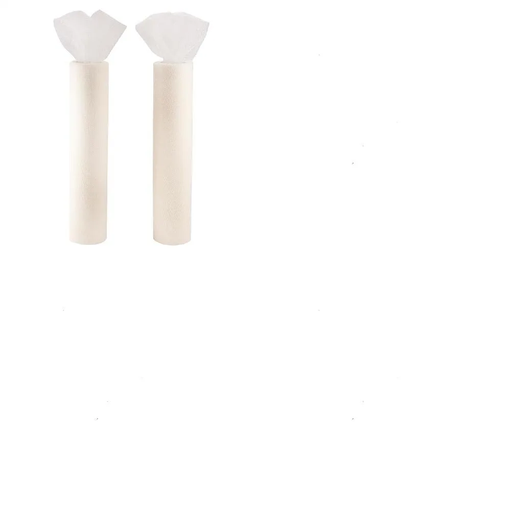 1 rollo de cintas decorativas de malla, tela de tul, rollo de tela de tul para hacer faldas, color blanco cremoso, 30 cm, 25 yardas/rollo (22,86 m/rollo)
