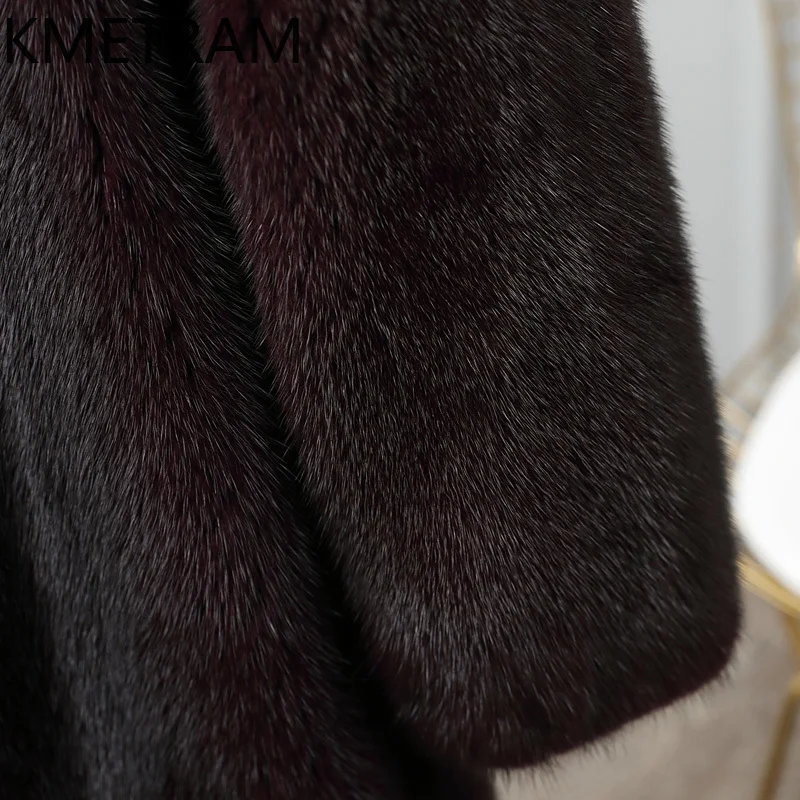 KMETRAM 100 % Nerzpelz-Kleidung für Damen, Wärme, modische neue Oberbekleidung, 2025, mittellanger Winter-Echtpelzmantel, Enrique Nadal Nadal Turismo