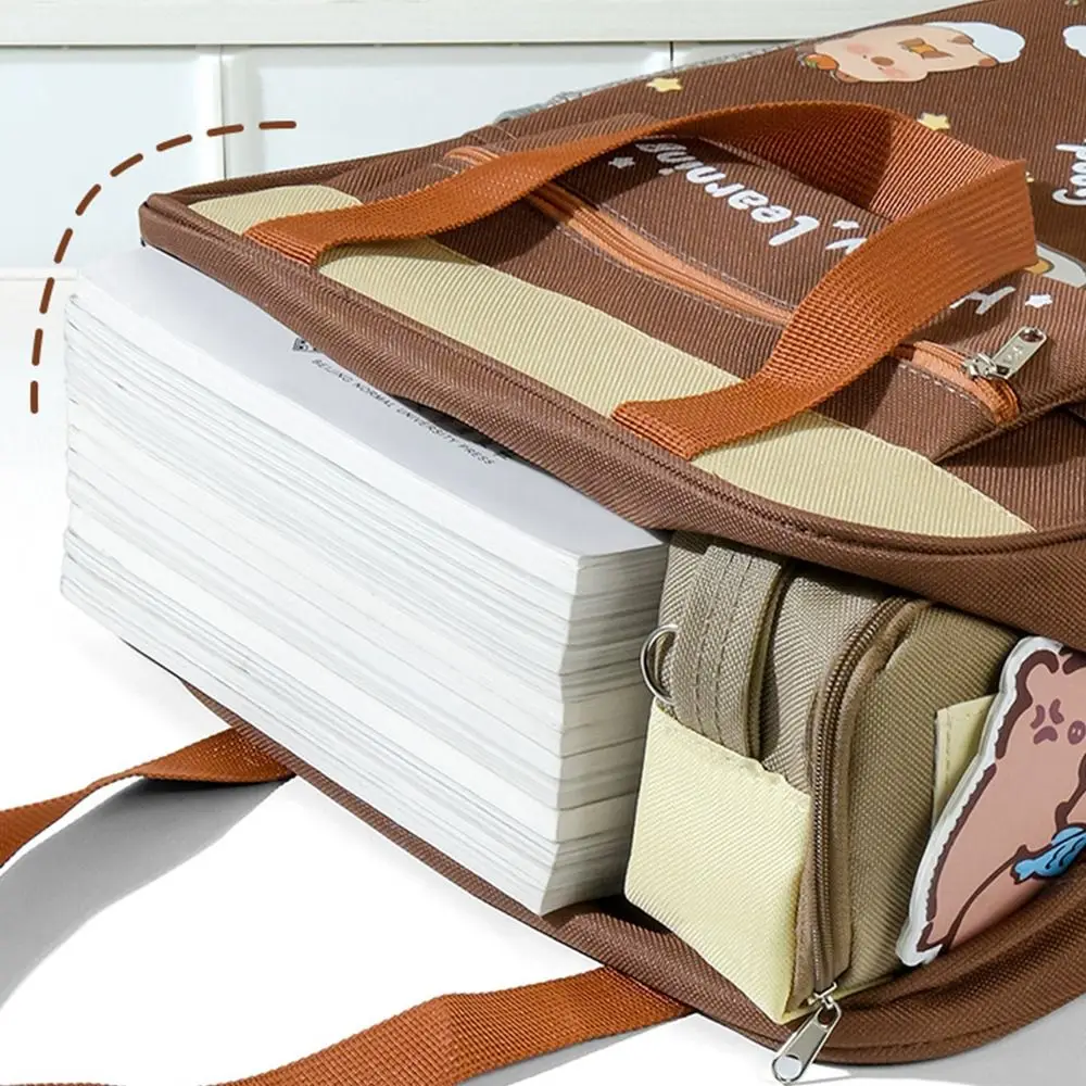 

Multifunctional Capybara Crossbody Bag Multiple Pockets Large Capacity Books Bag Handbag School Office