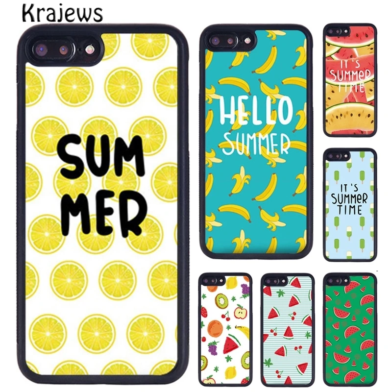 Krajews Summer Tropical Pineapple Fruit Pattern Phone Case For iPhone 16 15 14 XR XS 11 12 mini 13 Pro MAX Plus coque