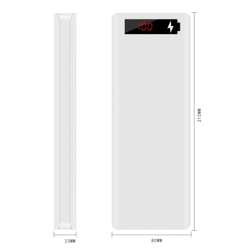 10x18650 Battery Holder DIY Power Bank Case Type C Dual USB Ports LCD Display 18650 Holder Cases Battery Charge Storage Box