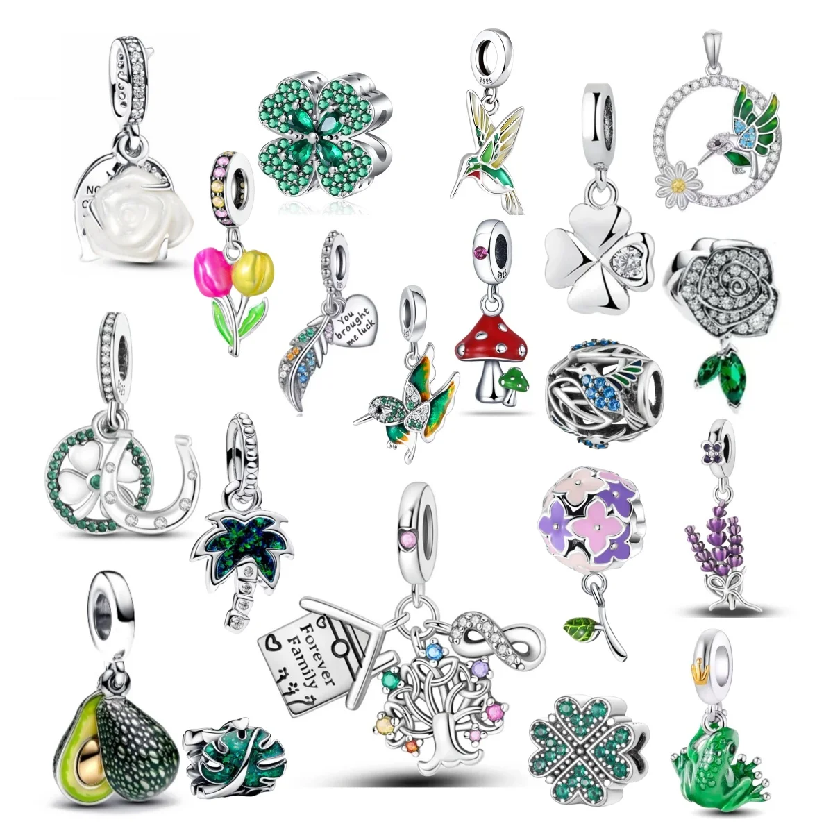 

Fashion 925 Pure Silver Turtle Back Bamboo Avocado Lucky Clover Pendant Bead, Fit Original Bracelet Jewelry Accessory Pendant