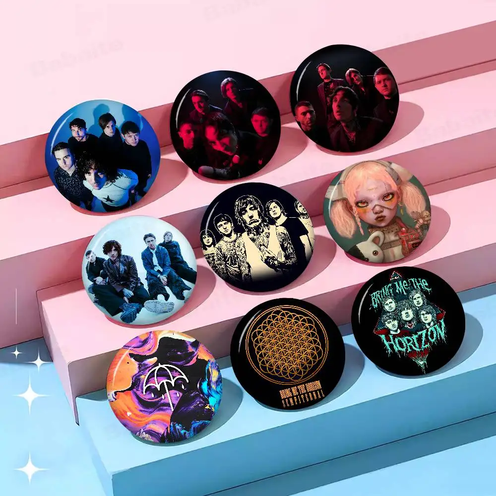 Band B-Bring Me the Horizon Soft Button Pin Bright Printed Icon Gift For Friends Badge Collar Brooch Lapel Pin Metal