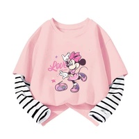Autumn Baby Girls Cotton Clothes Kid Disney Minnie Printed Long Sleeve Sweatshirt Children Cartoon O-Neck Soft Breathable Top
