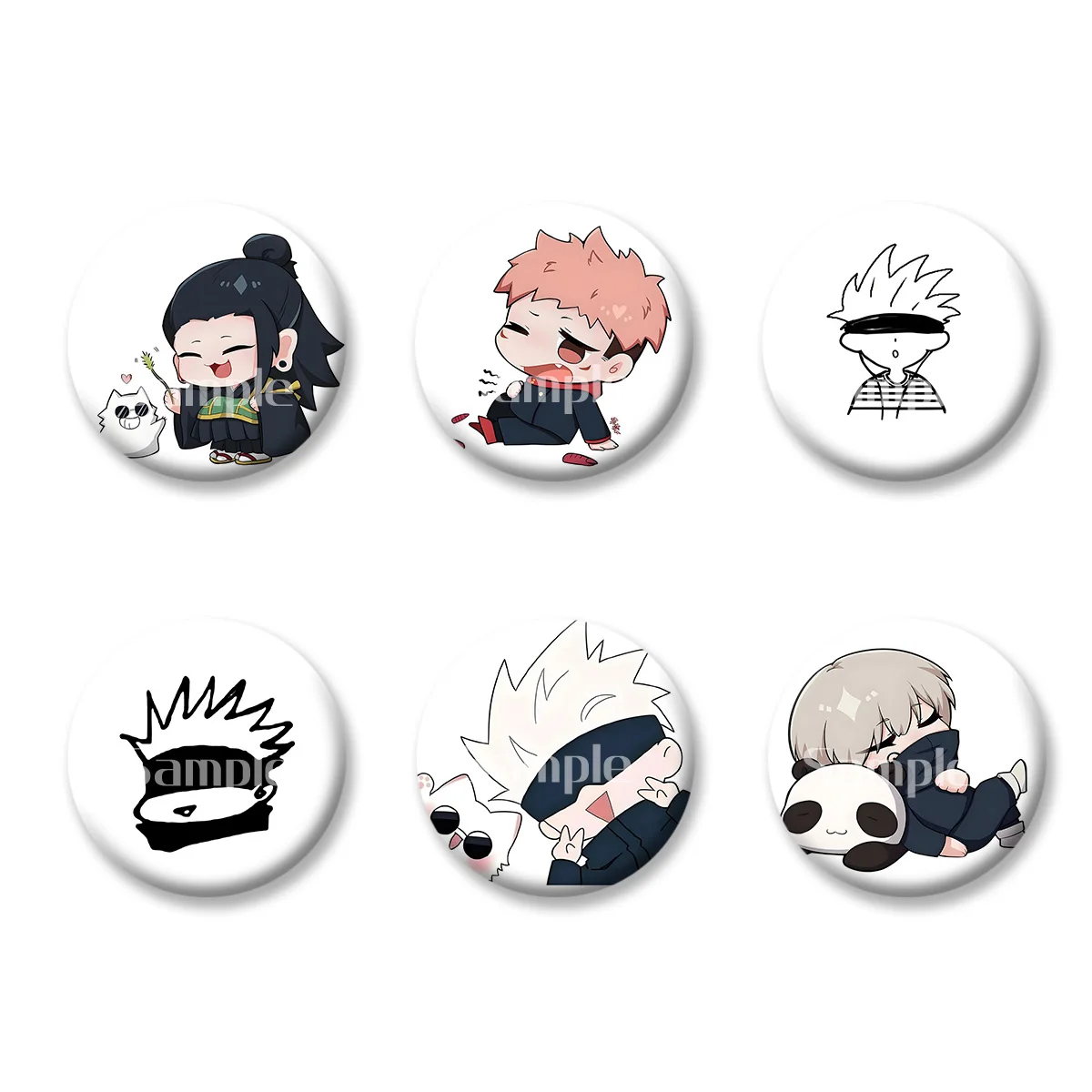 

Jujutsu Kaisen Itadori Yuji Gojo Satoru Flash Badge Keychains Makeup Mirror Fridge Magnet ACG Goods Anime Cartoon Peripherals