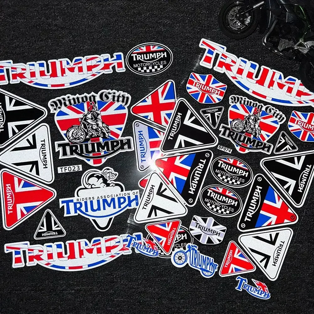 Triumph Bobber 오토바이 반사 스티커 트렁크용, 빈티지 스트리트 바이크 헬멧 데칼, 자동차 스티커 장식, 3 박스 