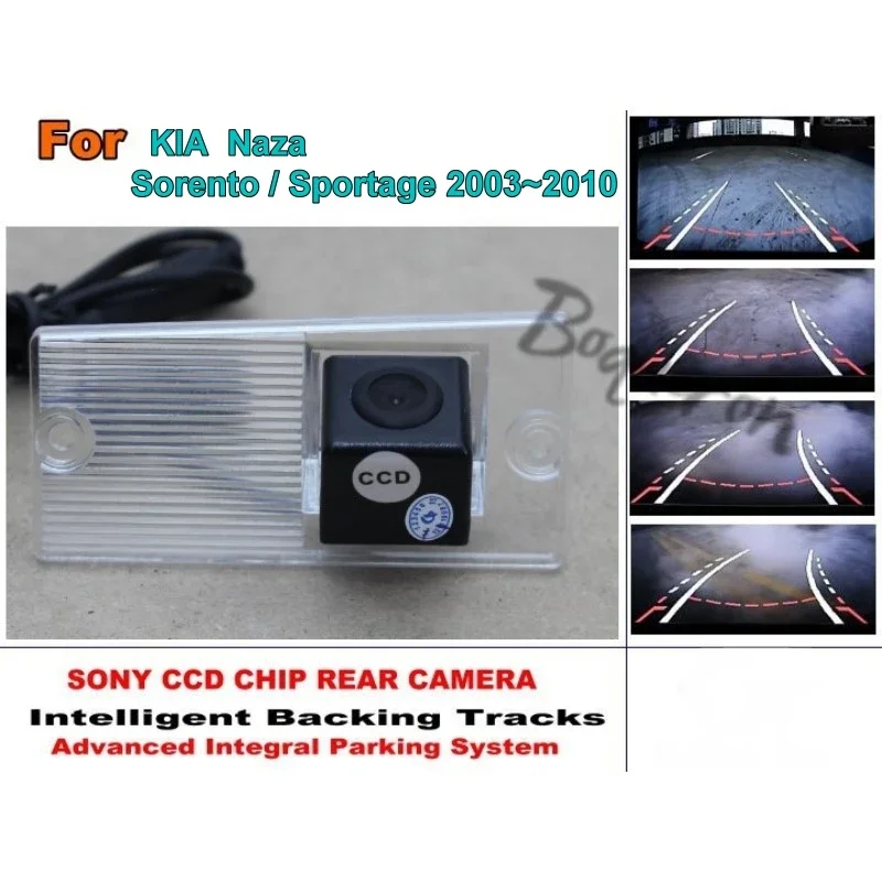 For KIA Sportage 2003~2012 Smart Tracks Chip Camera HD CCD Intelligent Dynamic Rear View Camera Night Vision
